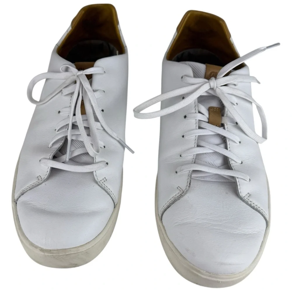 Olu Kai Men's Lae'ahi Li 'lli White Leather Drop Heel Casual Sneaker size 11.5 - Picture 9 of 9